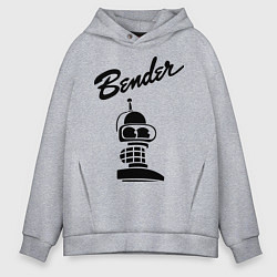 Толстовка оверсайз мужская Bender monochrome, цвет: меланж