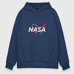 Толстовка оверсайз мужская NASA: Space Arrow, цвет: тёмно-синий