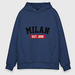 Толстовка оверсайз мужская FC Milan Est. 1899, цвет: тёмно-синий