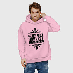 Толстовка оверсайз мужская Harvest Themselves, цвет: светло-розовый — фото 2