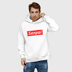 Толстовка оверсайз мужская Senpai Supreme, цвет: белый — фото 2