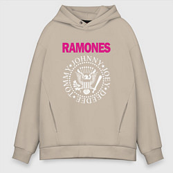 Толстовка оверсайз мужская Ramones Boyband, цвет: миндальный