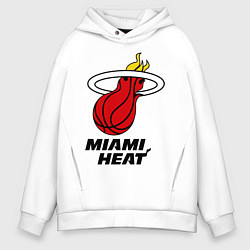 Толстовка оверсайз мужская Miami Heat-logo, цвет: белый