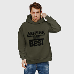 Толстовка оверсайз мужская Денчик the best, цвет: хаки — фото 2
