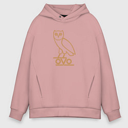 Толстовка оверсайз мужская OVO Owl, цвет: пыльно-розовый
