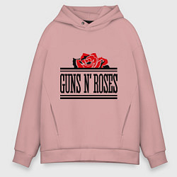 Толстовка оверсайз мужская Guns n Roses: rose, цвет: пыльно-розовый