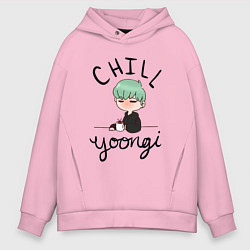 Толстовка оверсайз мужская Chill Yoongi, цвет: светло-розовый