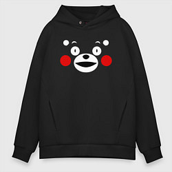 Толстовка оверсайз мужская Kumamon Face, цвет: черный