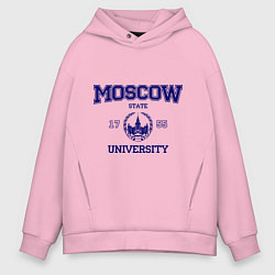 Толстовка оверсайз мужская MGU Moscow University, цвет: светло-розовый