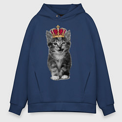 Толстовка оверсайз мужская Meow kitten, цвет: тёмно-синий