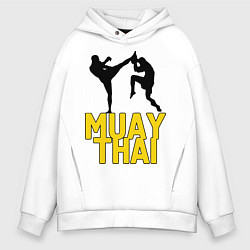 Толстовка оверсайз мужская Muay Thai, цвет: белый