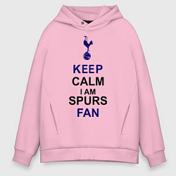 Толстовка оверсайз мужская Keep Calm & Spurs fan, цвет: светло-розовый