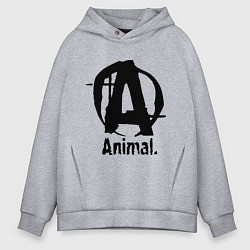 Толстовка оверсайз мужская Animal Logo, цвет: меланж