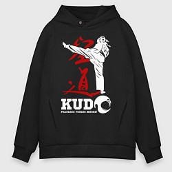 Толстовка оверсайз мужская Kudo, цвет: черный