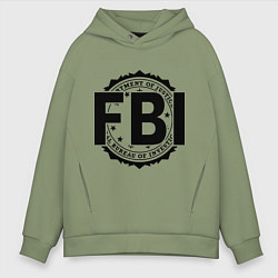 Толстовка оверсайз мужская FBI Agency, цвет: авокадо