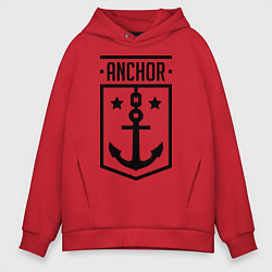 Толстовка оверсайз мужская Anchor Shield, цвет: красный