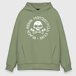 Толстовка оверсайз мужская Black Rebel: Motorcycle Club, цвет: авокадо