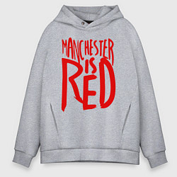 Толстовка оверсайз мужская Manchester is Red, цвет: меланж