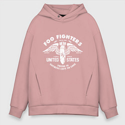 Толстовка оверсайз мужская Foo Fighters: USA, цвет: пыльно-розовый