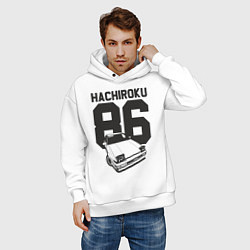 Толстовка оверсайз мужская Toyota AE86 Hachiroku, цвет: белый — фото 2
