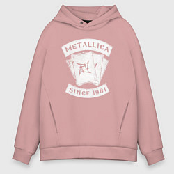 Толстовка оверсайз мужская Metallica Since 1981, цвет: пыльно-розовый