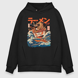 Толстовка оверсайз мужская Great Ramen: Kanagawa, цвет: черный
