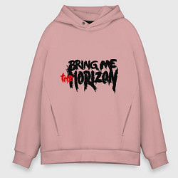 Толстовка оверсайз мужская Bring me the horizon, цвет: пыльно-розовый