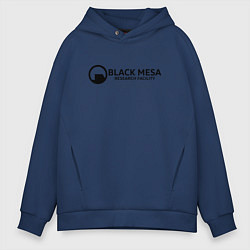 Толстовка оверсайз мужская Black Mesa: Research Facility, цвет: тёмно-синий