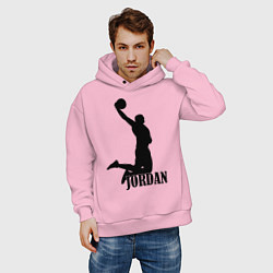 Толстовка оверсайз мужская Jordan Basketball, цвет: светло-розовый — фото 2