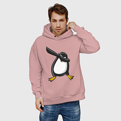 Толстовка оверсайз мужская DAB Pinguin, цвет: пыльно-розовый — фото 2
