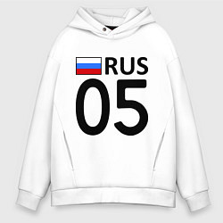 Толстовка оверсайз мужская RUS 05, цвет: белый