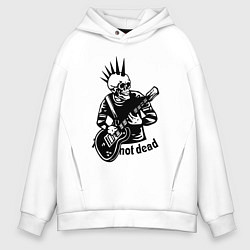 Толстовка оверсайз мужская Punks not dead - motto, цвет: белый