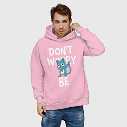 Толстовка оверсайз мужская Dont Worry be Fairy Tail, цвет: светло-розовый — фото 2