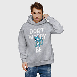 Толстовка оверсайз мужская Dont Worry be Fairy Tail, цвет: меланж — фото 2