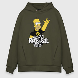 Толстовка оверсайз мужская Rock n Roll, цвет: хаки
