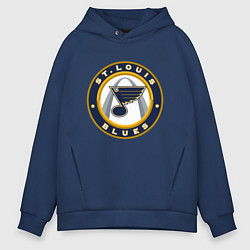 Толстовка оверсайз мужская St Louis Blues, цвет: тёмно-синий