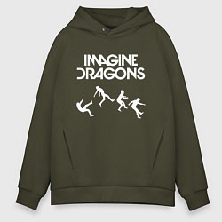 Толстовка оверсайз мужская IMAGINE DRAGONS, цвет: хаки