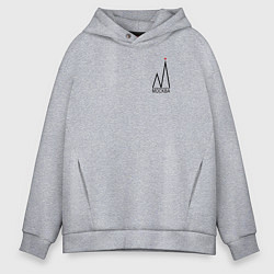 Толстовка оверсайз мужская Москва-чёрный логотип, цвет: меланж