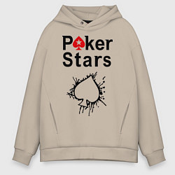 Толстовка оверсайз мужская Poker Stars, цвет: миндальный
