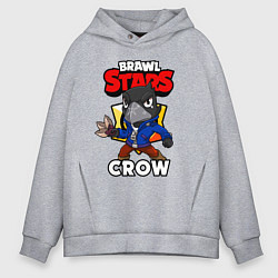 Толстовка оверсайз мужская BRAWL STARS CROW, цвет: меланж