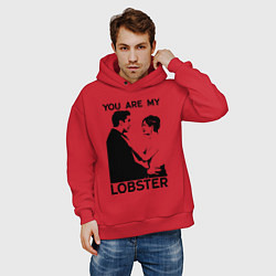 Толстовка оверсайз мужская You are My Lobster, цвет: красный — фото 2