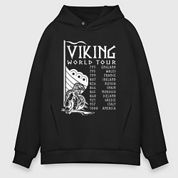 Толстовка оверсайз мужская Viking world tour, цвет: черный