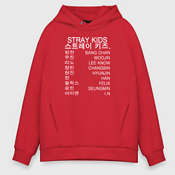 Толстовка оверсайз мужская Stray Kids, цвет: красный