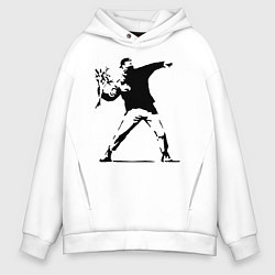 Толстовка оверсайз мужская Banksy, цвет: белый