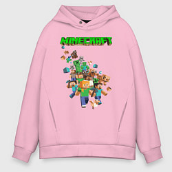 Толстовка оверсайз мужская Minecraft, цвет: светло-розовый