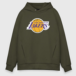 Толстовка оверсайз мужская LA LAKERS, цвет: хаки