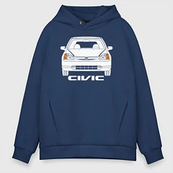 Толстовка оверсайз мужская Honda Civic EP 7gen, цвет: тёмно-синий