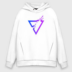 Толстовка оверсайз мужская Liquid Triangle, цвет: белый