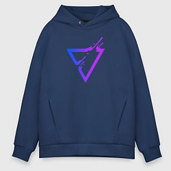 Толстовка оверсайз мужская Liquid Triangle, цвет: тёмно-синий
