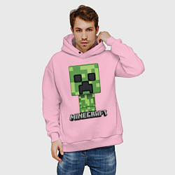 Толстовка оверсайз мужская MINECRAFT, цвет: светло-розовый — фото 2
